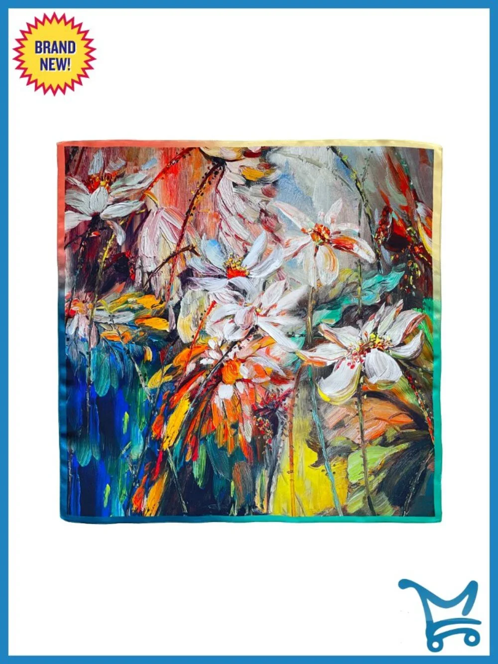 100% Mulberry Silk Square Scarf Fashion Bandana Shawl Wrap Artist Collection